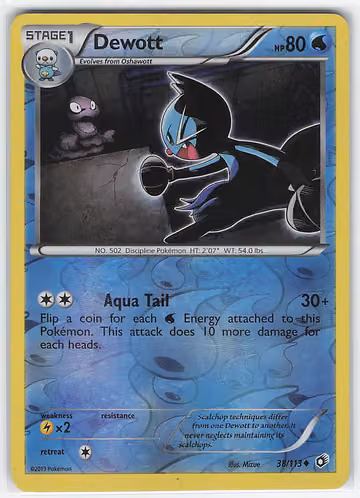 Dewott — Legendary Treasures · #38 · Englisch, Vorderseite
