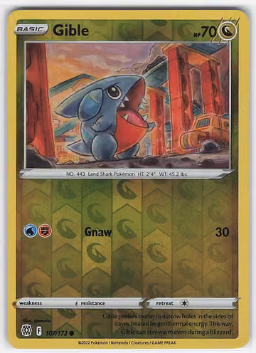 Gible — Brilliant Stars · #107 · Englisch, Vorderseite