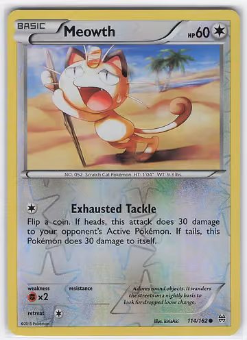 Meowth — BREAKthrough · #114 · Englisch, Vorderseite