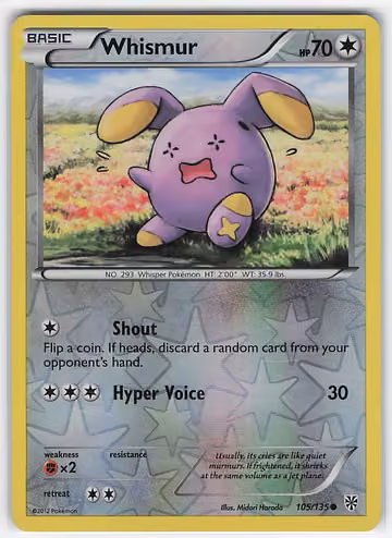 Whismur — Plasma Storm · #105 · Englisch, Vorderseite