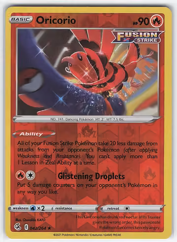 Oricorio — Fusion Strike · #42 · Englisch, Vorderseite