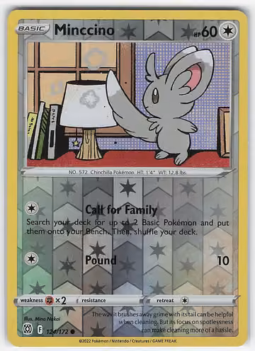 Minccino — Brilliant Stars · #124 · Englisch, Vorderseite