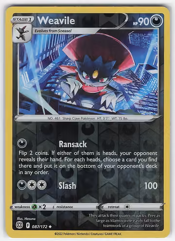 Weavile — Brilliant Stars · #87 · Englisch, Vorderseite