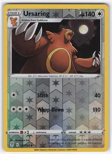 Ursaring — Evolving Skies · #127 · Englisch, Vorderseite