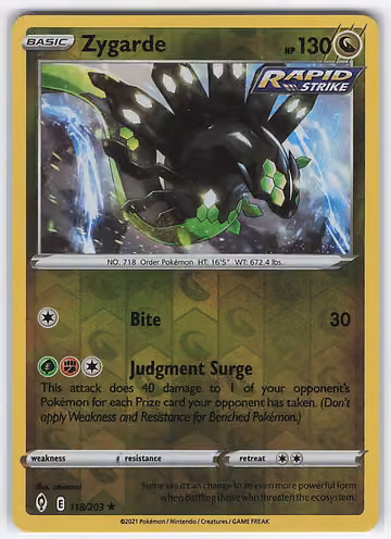 Zygarde — Evolving Skies · #118 · Englisch, Vorderseite