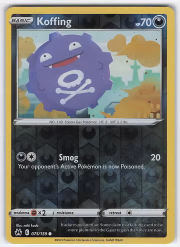 Koffing — Crown Zenith · #75 · Englisch, Vorderseite