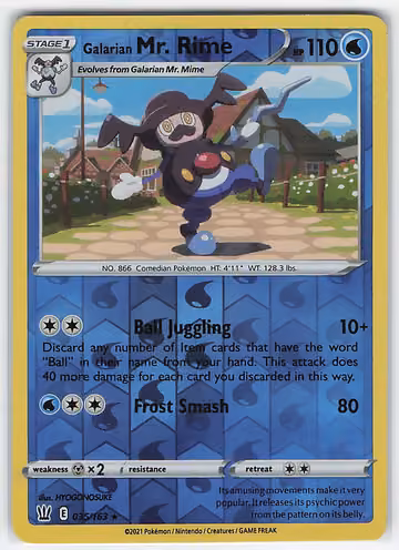Galarian Mr. Rime — Battle Styles · #35 · Englisch, Vorderseite