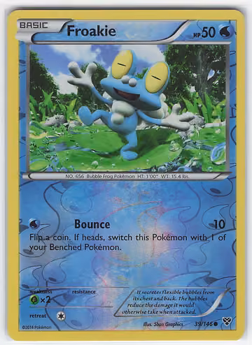 Froakie — XY · #39 · Englisch, Vorderseite