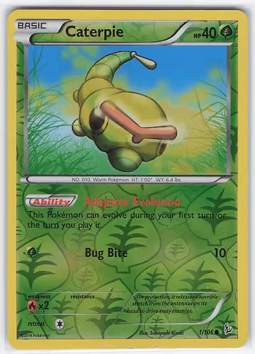 Caterpie — Flashfire · #1 · Englisch, Vorderseite