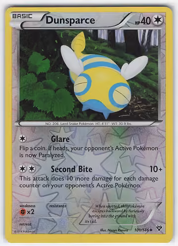 Dunsparce — XY · #101 · Englisch, Vorderseite