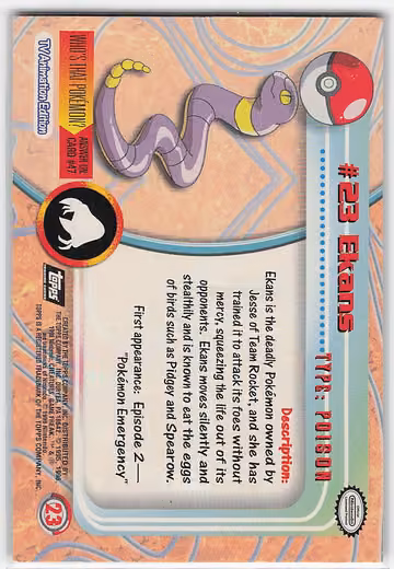 Ekans, Rückseite