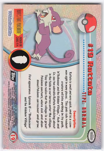 Rattata, Rückseite