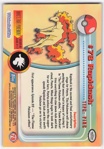 Rapidash, Rückseite