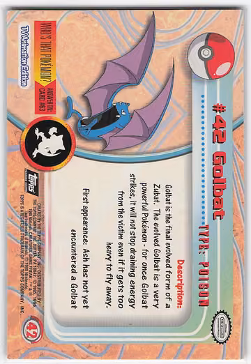 Golbat, Rückseite