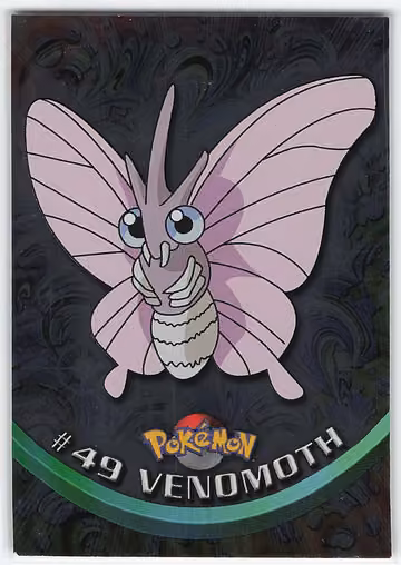 Venomoth — Pokemon 1999 Topps TV · #49 · Englisch, Vorderseite