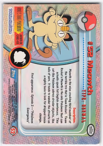 Meowth, Rückseite