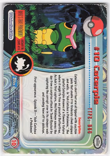 Caterpie, Rückseite