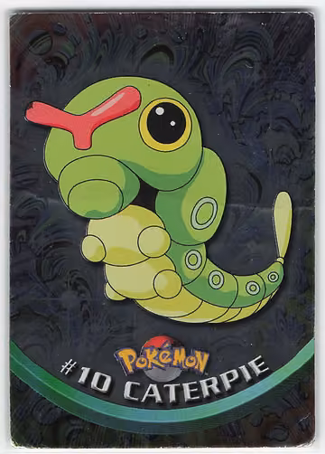Caterpie — Pokemon 1999 Topps TV · #10 · Englisch, Vorderseite