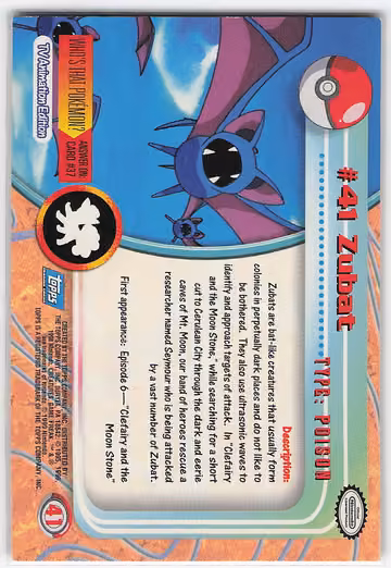 Zubat, Rückseite