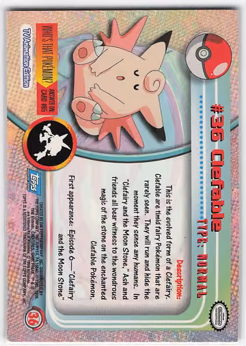 Clefable, Rückseite