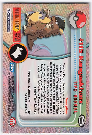 Kangaskhan, Rückseite