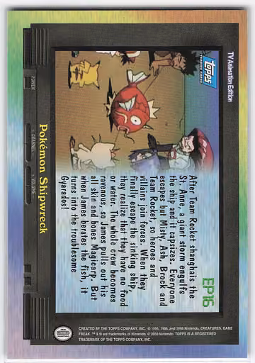 Pokémon Shipwreck, Rückseite