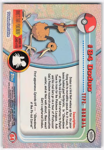 Doduo, Rückseite