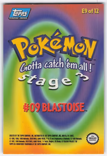 Blastoise, Rückseite