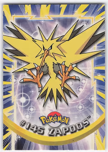 Zapdos — Pokemon 2000 Topps TV · #145 · Englisch, Vorderseite