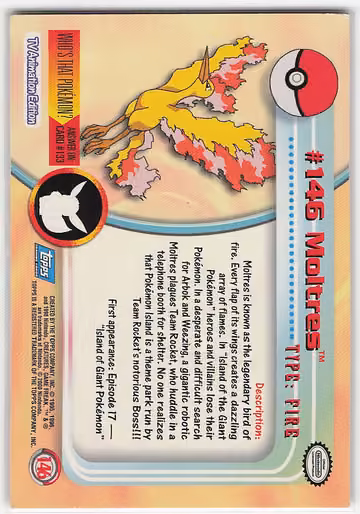 Moltres, Rückseite