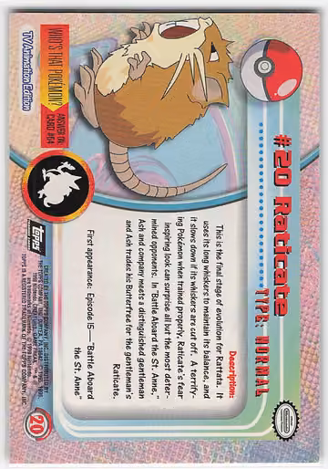 Raticate, Rückseite