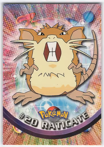 Raticate — Pokemon 1999 Topps TV · #20 · Englisch, Vorderseite