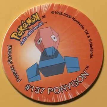 Porygon — Tazo · Tazo 2 · Tazo Nr. 34 · Englisch, Vorderseite
