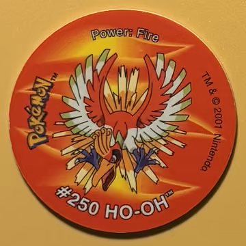 Ho-Oh — Tazo · World of Johto · Tazo Nr. 14 · Englisch, Vorderseite