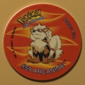 Arcanine — Tazo · Tazo 3 · Tazo Nr. 111 · Englisch, Vorderseite