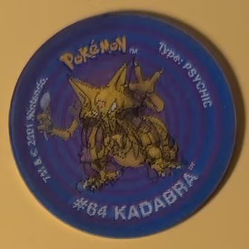 Abra – Kadabra – Alakazam — Tazo · 3D Tazos · Tazo Nr. 14 · Englisch, Vorderseite