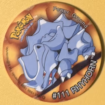 Rhyhorn — Tazo · Tazo · Tazo Nr. 20 · Englisch, Vorderseite
