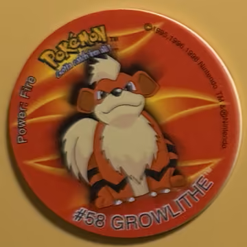 Growlithe — Tazo · Tazo · Tazo Nr. 13 · Englisch, Vorderseite