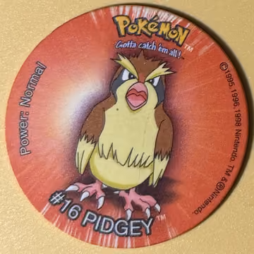 Pidgey — Tazo · Tazo · Tazo Nr. 5 · Englisch, Vorderseite