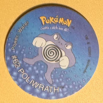 Poliwrath — Tazo · Tazo 3 · Tazo Nr. 83 · Englisch, Vorderseite