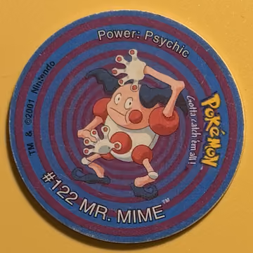 Mr. Mime — Tazo · Tazo 3 · Tazo Nr. 125 · Englisch, Vorderseite