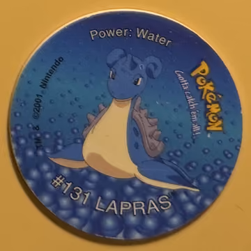 Lapras — Tazo · Tazo 3 · Tazo Nr. 127 · Englisch, Vorderseite