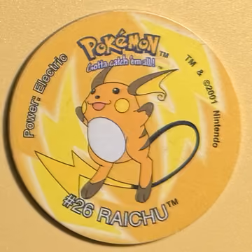 Raichu — Tazo · Tazo 3 · Tazo Nr. 96 · Englisch, Vorderseite
