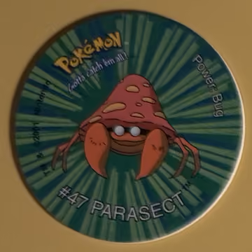 Parasect — Tazo · Tazo 3 · Tazo Nr. 105 · Englisch, Vorderseite