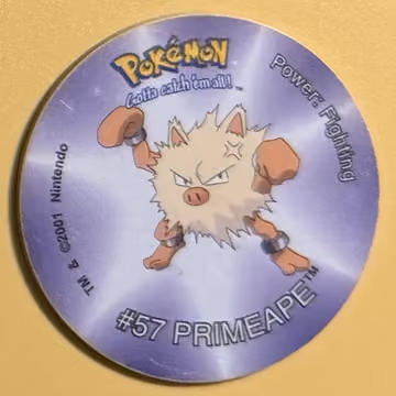 Primeape — Tazo · Tazo 3 · Tazo Nr. 110 · Englisch, Vorderseite