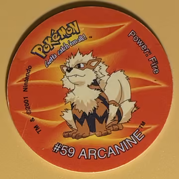 Arcanine — Tazo · Tazo 3 · Tazo Nr. 111 · Englisch, Vorderseite