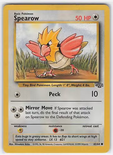 Spearow — Jungle · #62 · Englisch, Vorderseite
