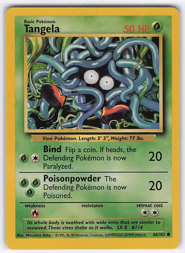 Tangela — Base Set · #66 · Englisch, Vorderseite