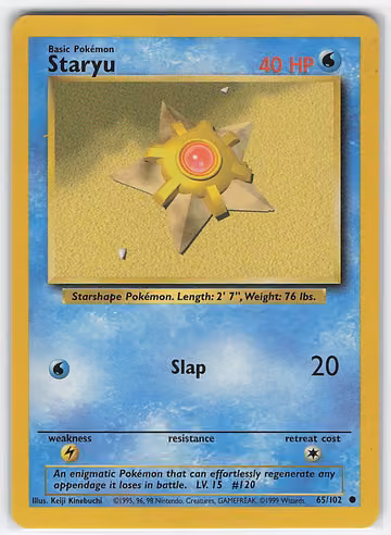 Staryu — Base Set · #65 · Englisch, Vorderseite