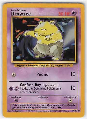 Drowzee — Base Set · #49 · Englisch, Vorderseite
